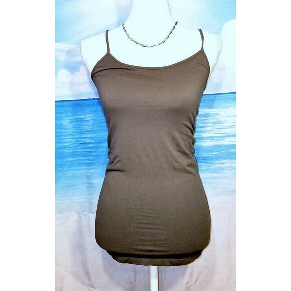 Lot Set of 2 GOLD and BROWN Woman's CAMI Top CAMISOLE Soft Shell Layer Shirt MED - Picture 5 of 7